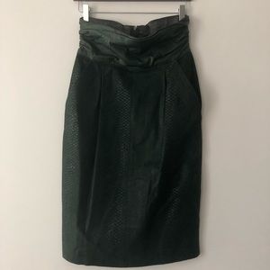 VINTAGE Leather Midi Skirt